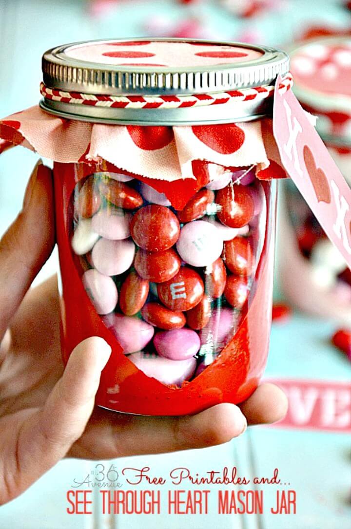 Free Valentine Printable And Heart Candy Jar.