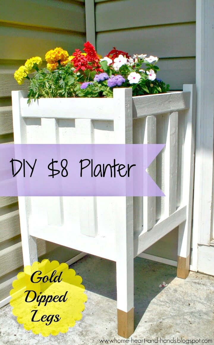 Front Porch Planter With Gold Dipped Legs.