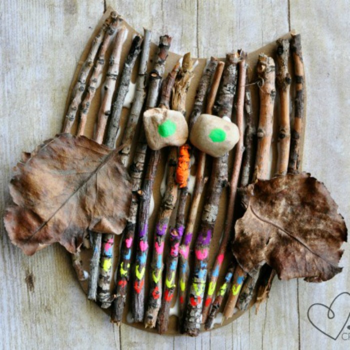 Fun stick owl is a creative way to explore.