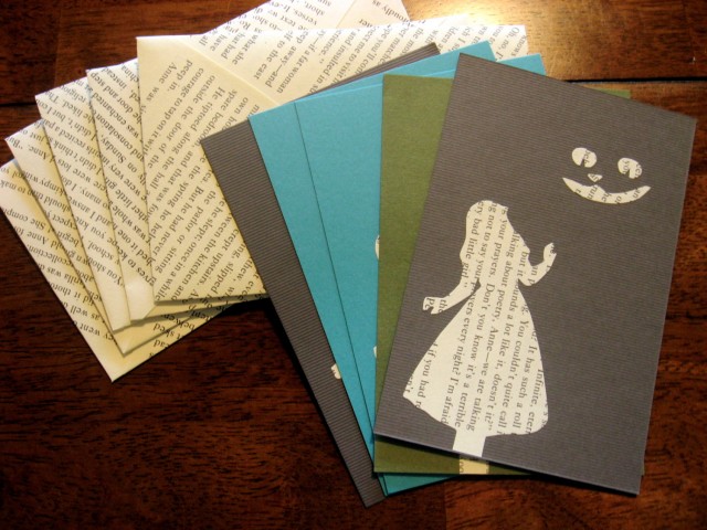 Greeting Cards Made From Old Books.