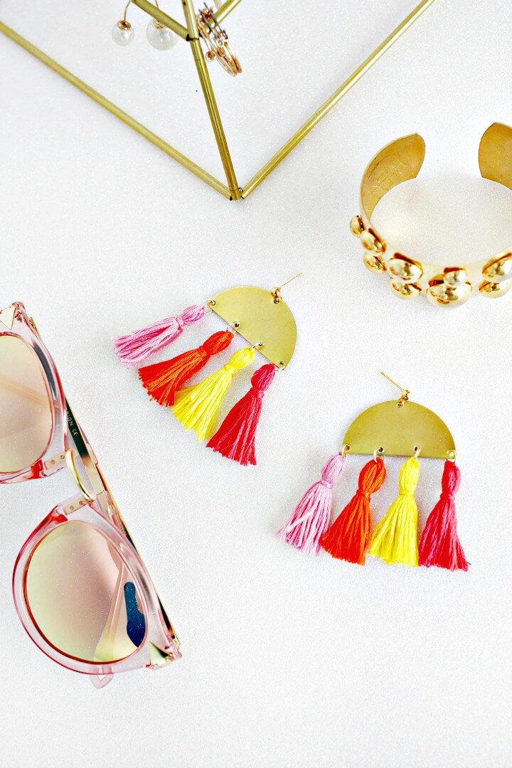 Half Moon Tassel DIY Earring Ideas.