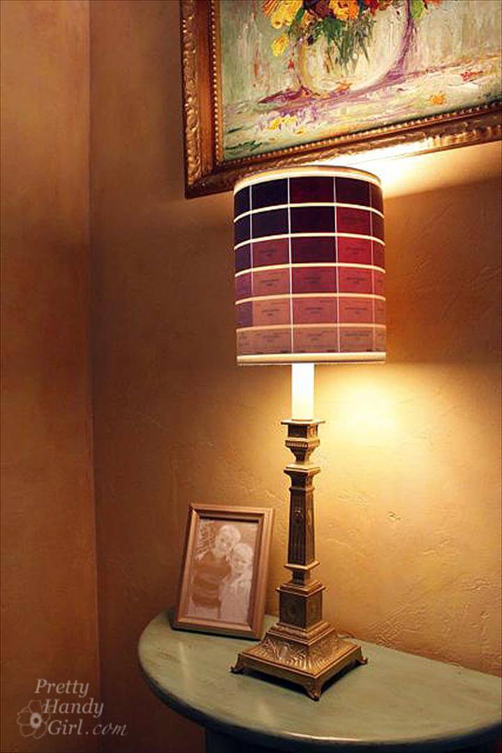 Lovely Paint Chip DIY Lampshade Ideas