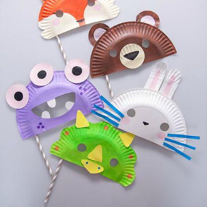 Masquerade ball with these crazy masks - Straw Crafts For Kids