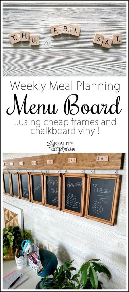 Meal Planning DIY Chalkboards.