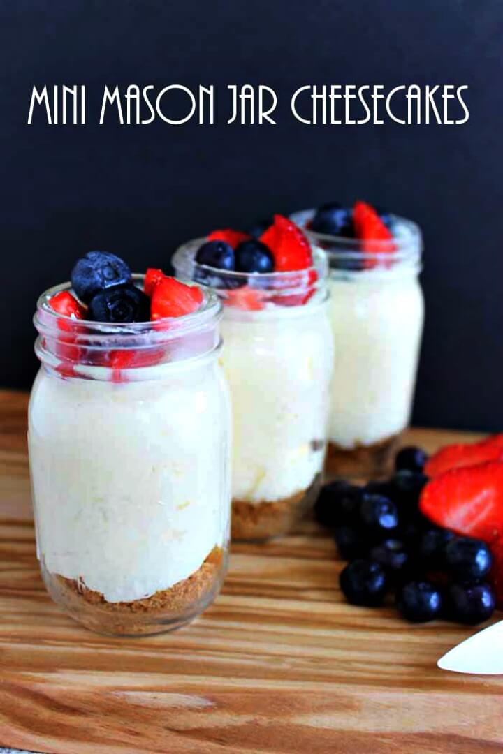 Mini Mason Jar Cheesecakes – Perfect For A Party.