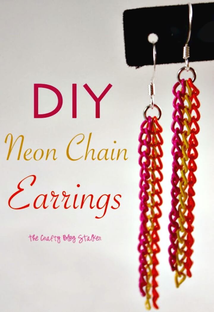 Neon Chain Earrings.