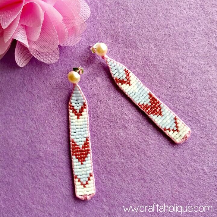 Pretty Chevron Beaded Earrings.