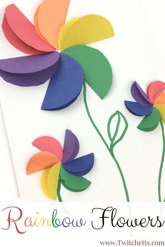 Rainbow Flowers Card Perfect for Mother’s Day.