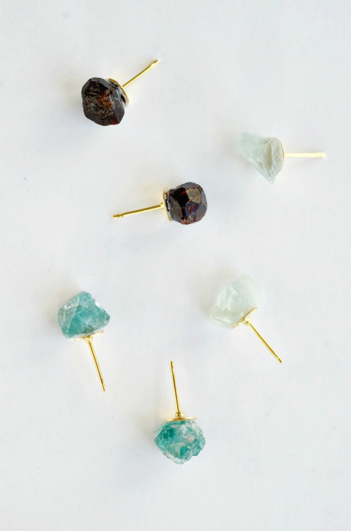 Raw Stone DIY Earring Ideas.