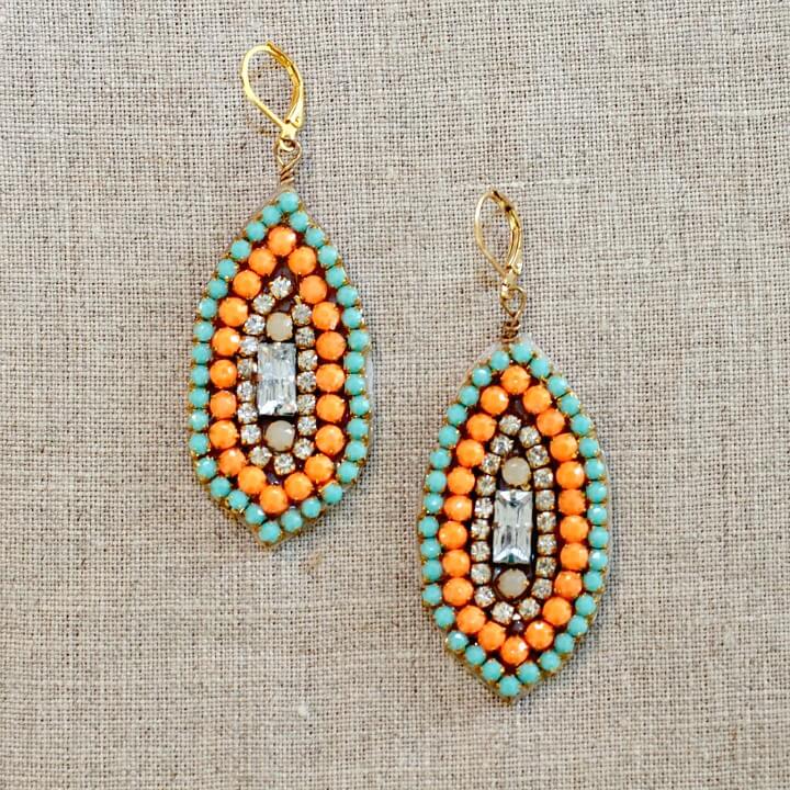 Rhinestone Marquis Drop Earrings.