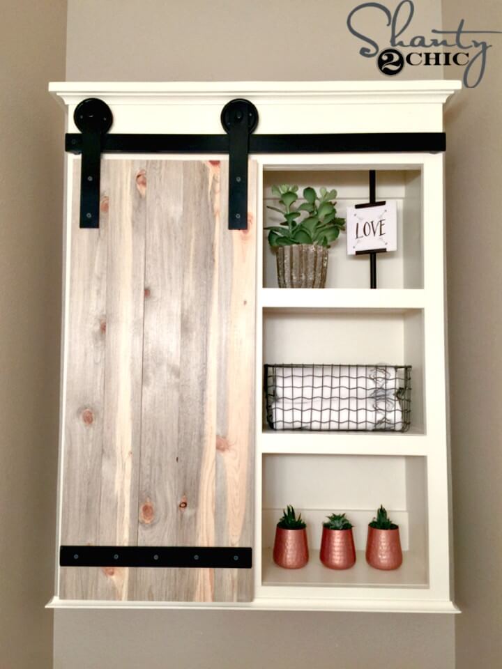 Sliding Barn Door Bathroom Cabinet.