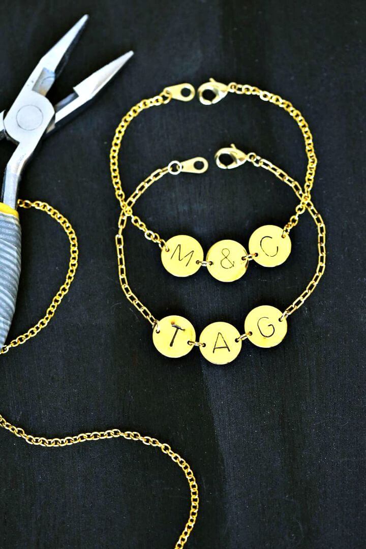 Stamped Initial Bracelets.