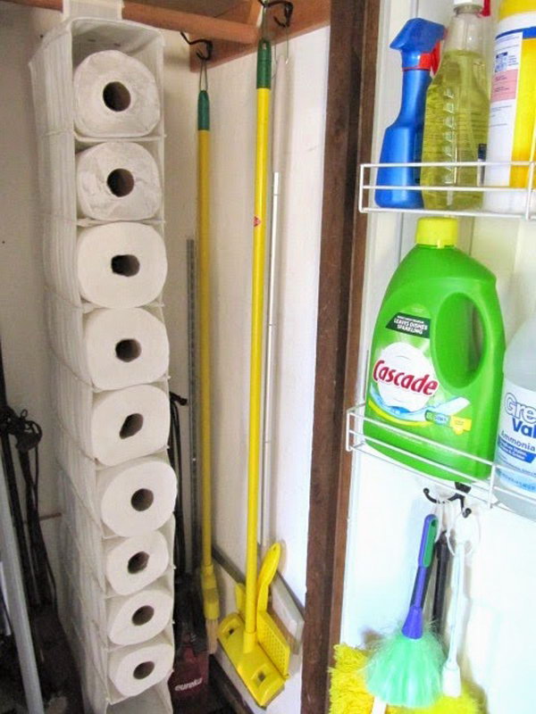 Use a hanging shoe organizer.