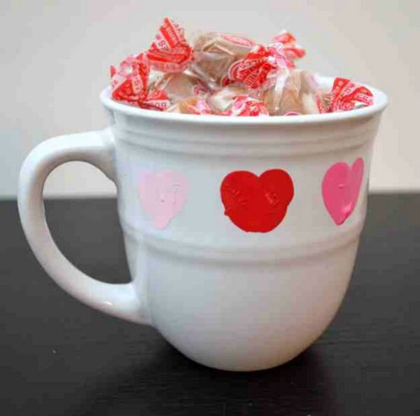 Valentine Mug with Thumbprint Heart.