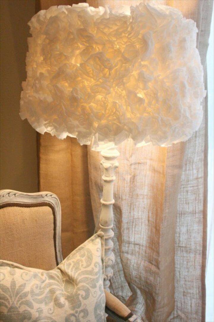 White Cloud like Coffee Filter DIY Lampshade Ideas.