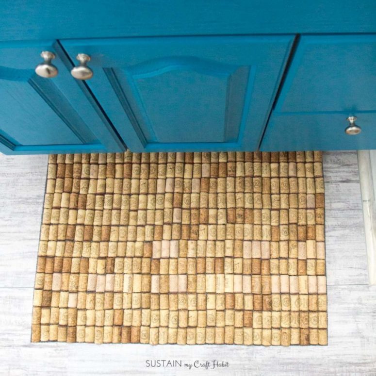 Wine Cork DIY Bathroom Mats.