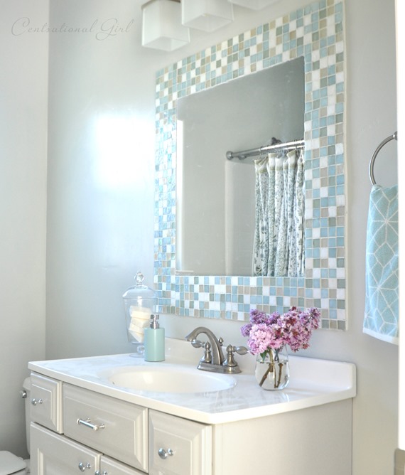 Add some pizzazz to your bathroom mirror.