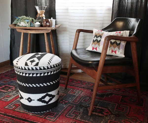 Bohemian Chic DIY Ottoman.