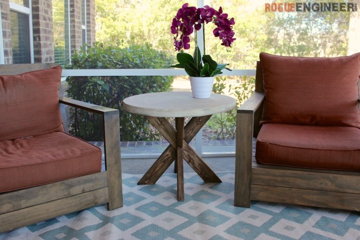 Build an X-brace side table. Concrete DIY projects