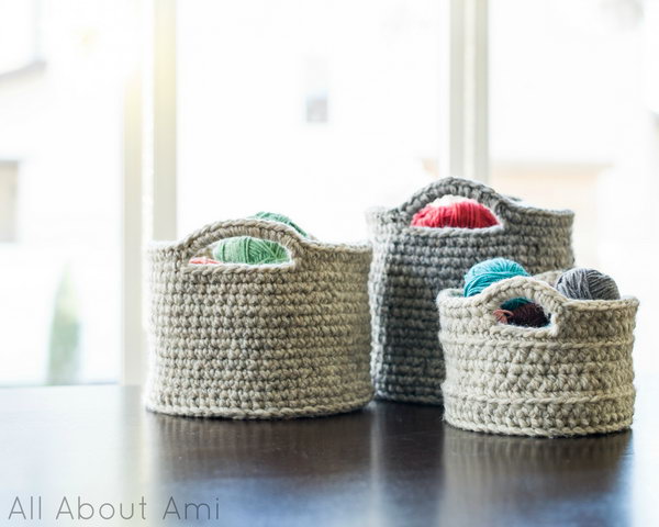 Chunky Crocheted Baskets.