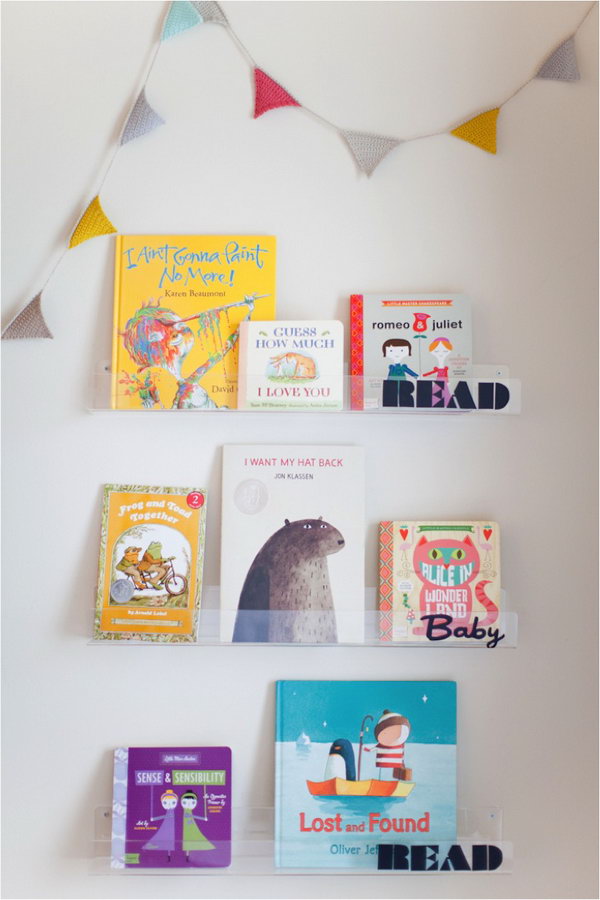 Clear Shelves for Storybooks, Decorating a Baby Room