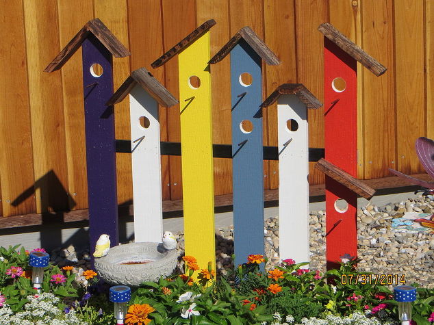 Colorful Birdhouse Trellis.