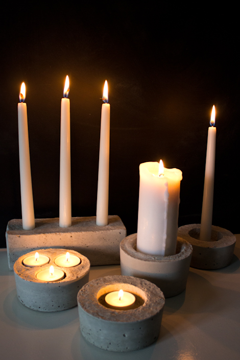 Concrete candle holders. Concrete DIY projects