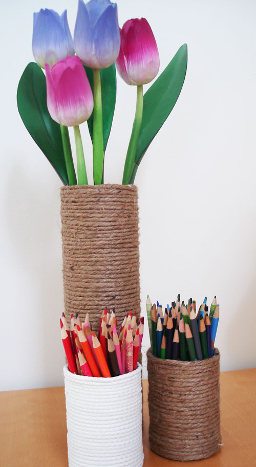 Cool DIY Rope Vases.