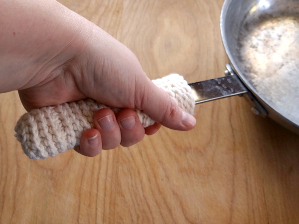 Cover up that hot skillet handle.