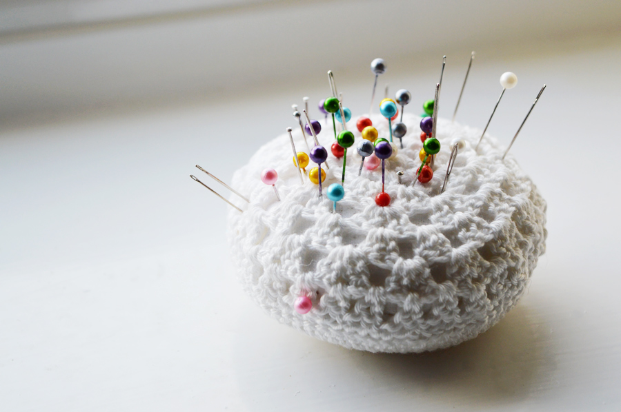 Cute crochet pincushion.