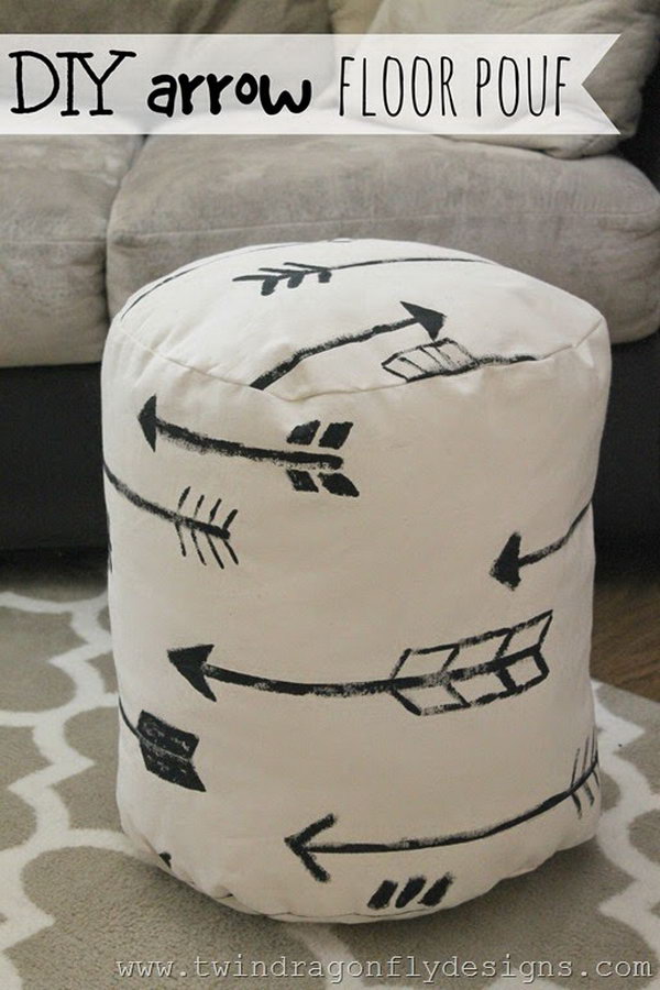 DIY Arrow Floor Pouf.