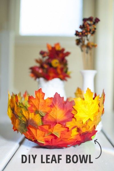 DIY Autumn Leaf Bowl.
