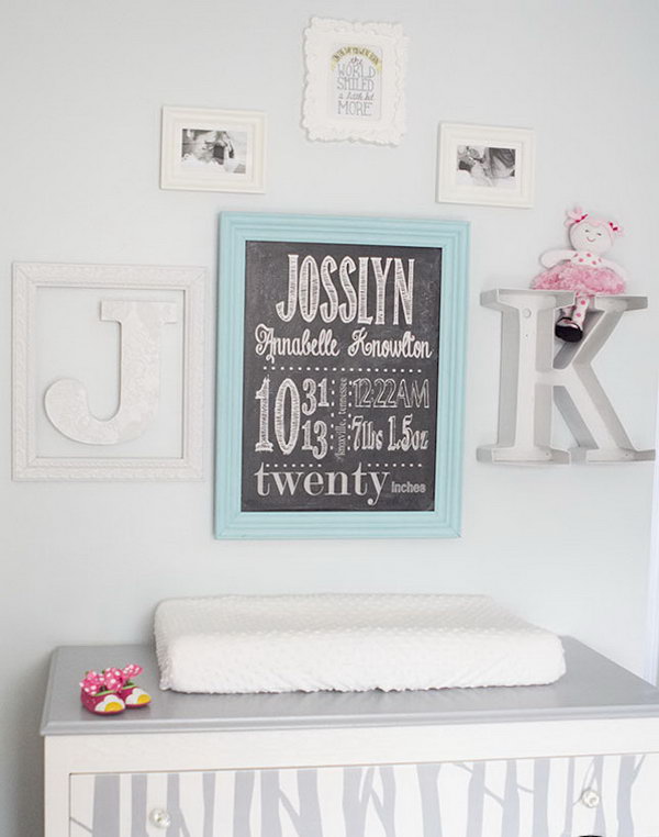 DIY Birth Stat Chalkboard Wall Art.