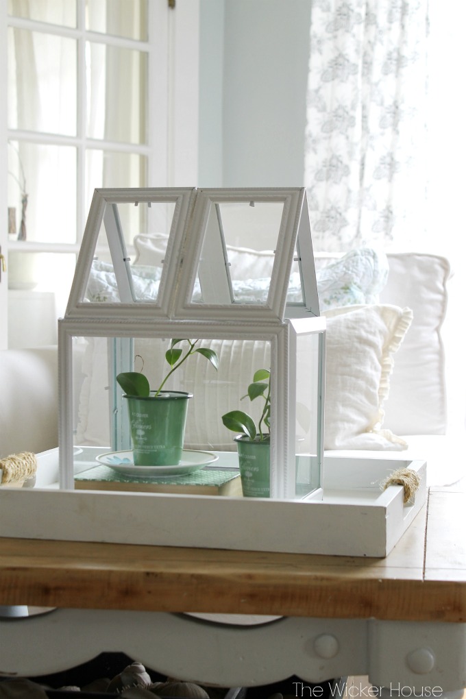 DIY Greenhouse Terrarium Using Picture Frames. DIY Dollar Store Home Décor