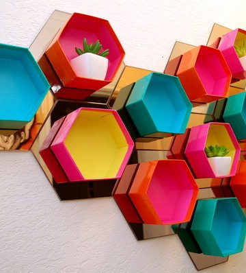 DIY Hexagon Shelf.