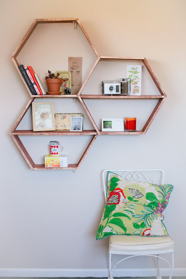 DIY Honeycomb Shelf.