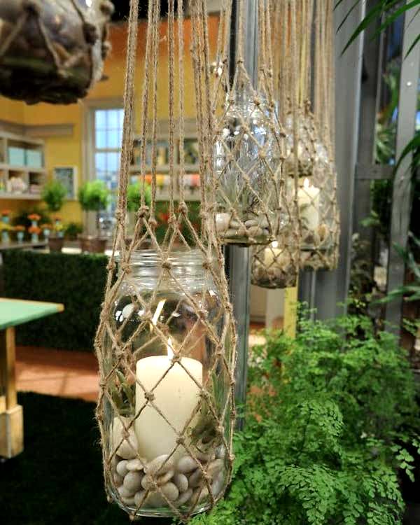 DIY Knotted Hanging Lanterns.