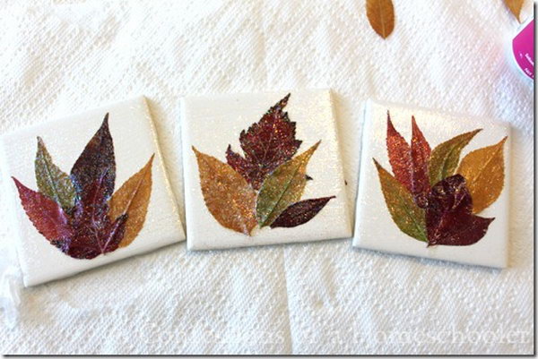 DIY Leaf Coaster Craft.