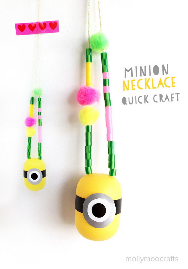 DIY Minion Necklace.