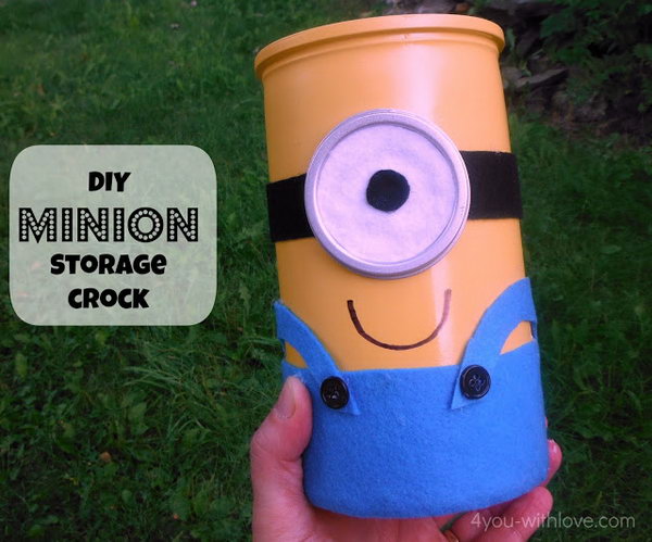 DIY Minion Storage Crock.