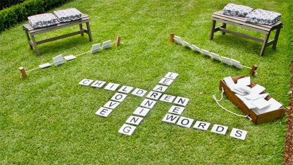 DIY Outdoor Scrabble.