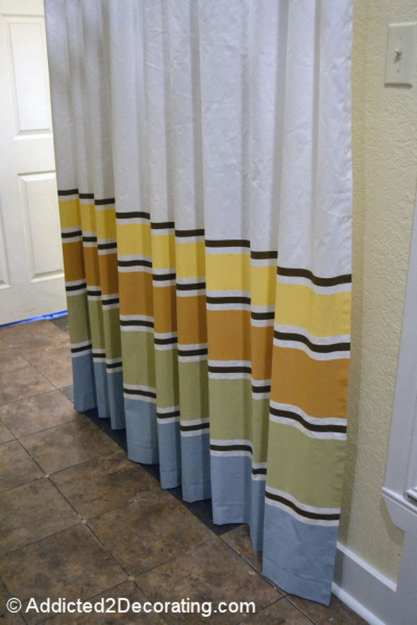 DIY Painted Striped Curtains.