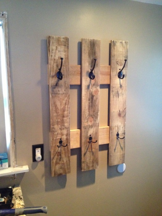 DIY Pallet Coat Rack.