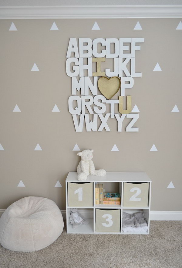DIY Paper Mache Alphabet Wall, Decorating a Baby Room