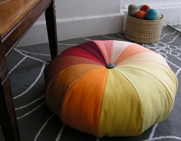 DIY Sewing Floor Pouf.