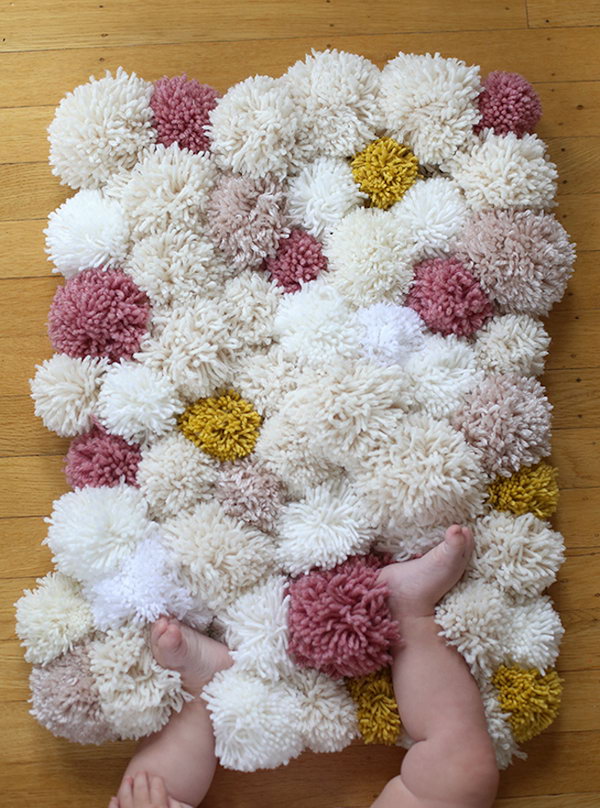 DIY Soft and Fluffy Pom-pom Rugs, Decorating a Baby Room
