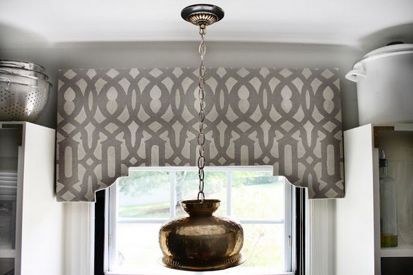 DIY Stenciled Cornice Board. DIY Window Tutorials