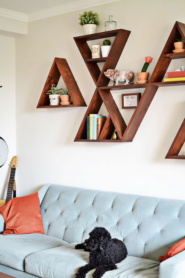 DIY Triangle Shelves.