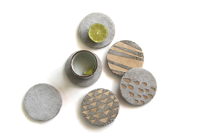 DIY concrete coasters.