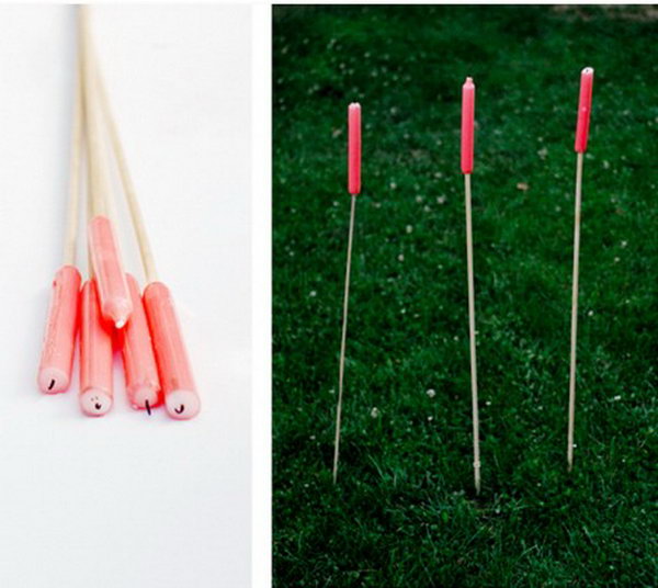 Easy Outdoor Candle Stakes. DIY Camping ideas